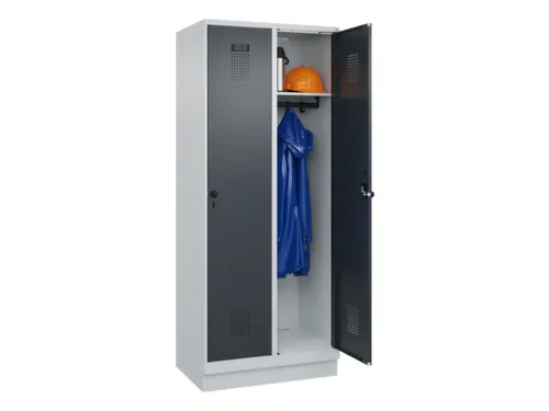 locker,HxBxD 1950x800x500mm,2vak,vak B 400mm,draaigrendel,sokkel
