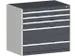 ladekast HxBxD 900x1050x650mm 5 laden romp Ral7035 front Ral7016 staal