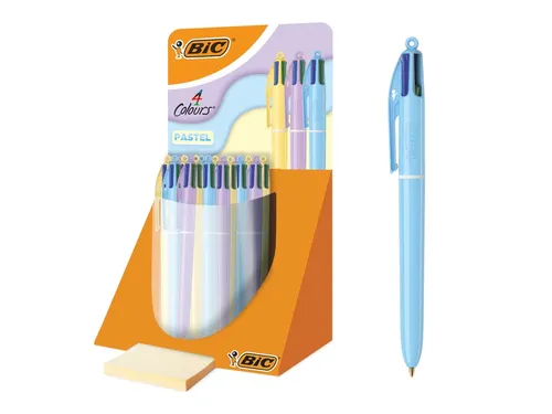 4-Kleuren balpen Bic pastel assorti display à 30 stuks