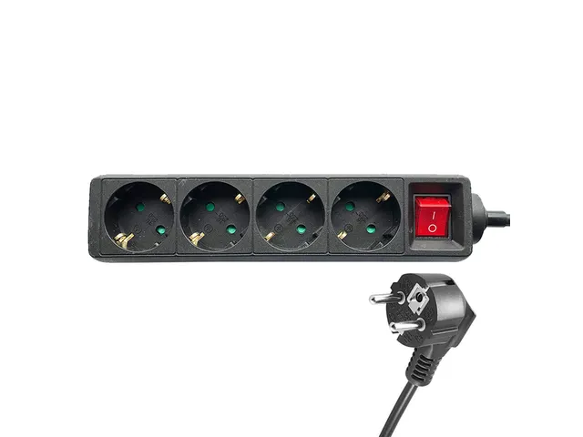 Stekkerdoos BRASQ 4 voudig 1.4 meter zwart