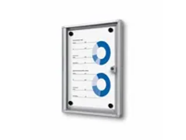 OUTLET Vergrendelbaar Muurvitrine Magnetisch Economy 1xA4 Zilver