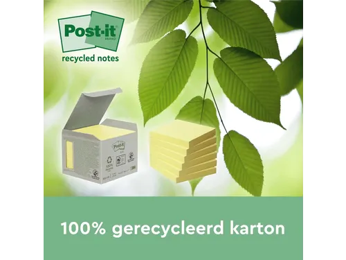 Memoblok 3M Post-it Z-Note R330 76x76mm recycled geel