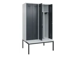 PBM-locker met bank,HxBxD 2120x1200x815mm,4vak,vak B 300mm