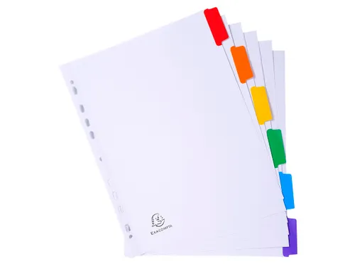 Tabblad Karton 160 Gram A4 + index 6 tabs wit