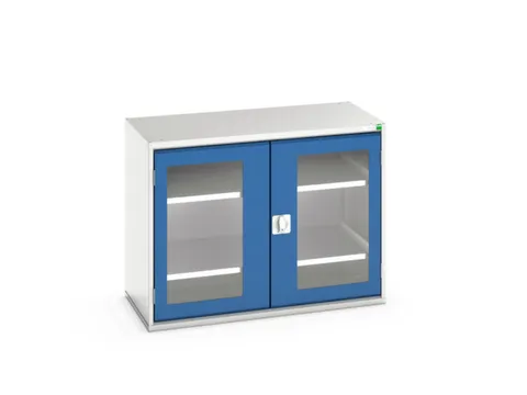 vitrinekast 800x1050x550mm 2xStalen bodem romp RAL7035 front RAL5010