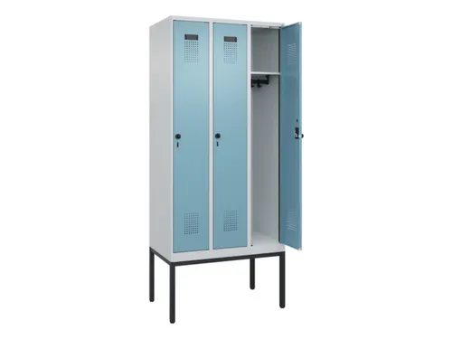 locker,HxBxD 2120x900x500mm,3vak,vak B 300mm,draaigrendel