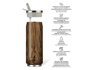 Thermosbeker Les Artistes Paris blik 500ml Wood met Rietje - 3