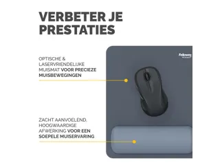 Muismat met polssteun Fellowes Breyta blauw 20x24cm - 10
