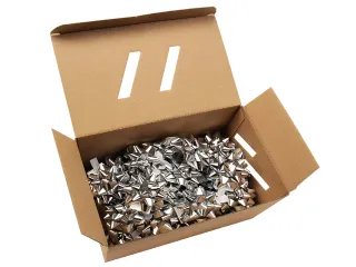 Rozetten metallic Kangaro 60mm zilver 25 stuks in doos - 1