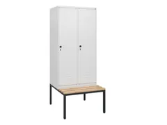 locker met bank,HxBxD 1950x800x815mm,2vak,vak B 400mm,draaigrendel