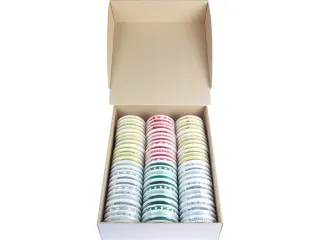 Lint Kangaro 18 spoelen kerst assorti. 4 lintjes per spoel in 4 soorte - 1