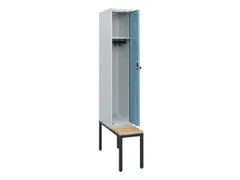 locker met bank,HxBxD 1950x300x815mm,1vak,vak B 300mm,draaigrendel