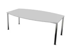 vergadertafel,HxBxD 740x2000x1200mm,vatvormig,MP-lichtgrijs
