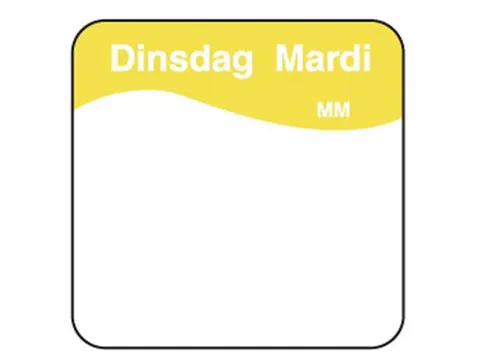 Daymark Label Dagetiket Oplosbaar Dinsdag 25mm Rol 500 Stuks
