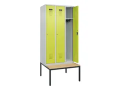 locker met bank,HxBxD 2120x900x815mm,3vak,vak B 300mm,cilinderslot