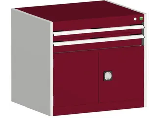 ladekast HxBxD 700x800x650mm 2laden RAL7035 front RAL3004 - 1