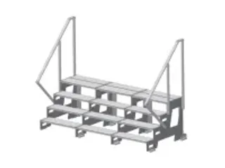 OUTLET bordestrap verrijdbaar bordes H 0 4m 2treden aluminium - 6