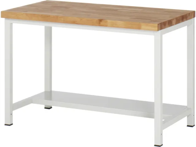 werkbank,HxBxD 840-1040x1250x900mm,beukblad,draagverm. 1250kg