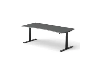 Elektrisch ihv bureau,HxBxD 650-1310x2000x900/800mm,blad donkergrijs - 1