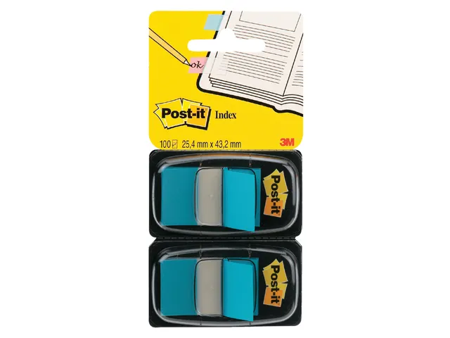 Indextabs Post-it 680 25.4x43.2mm duopack blauw 2x 50 tabs