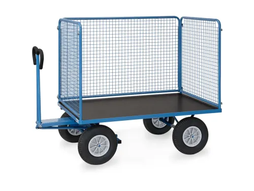 Handtrekwagen 6445P 750kg 1535x895mm draadgaas polyurethaan wielen