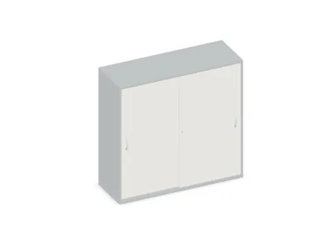 Schuifdeurkast 1150x1200x430mm Decor Romp Lichtgrijs Decor Front Wit