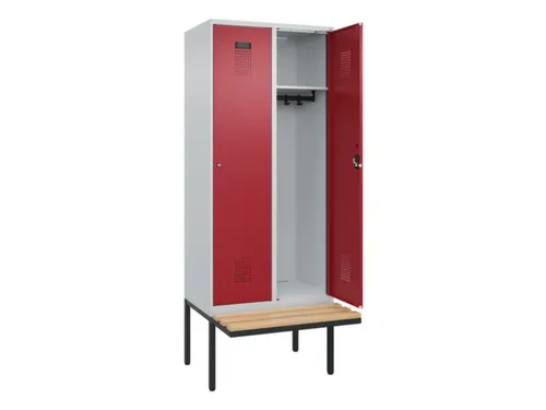 locker met bank,HxBxD 2120x800x815mm,2vak,vak B 400mm,cilinderslot