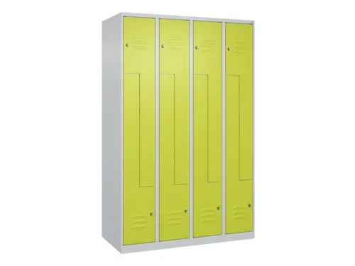 Z-garderobekast,HxBxD 1850x1200x500mm,vak B 150/300mm,cil.-slot