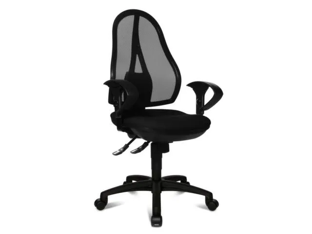 Bureaustoel,Synchroonmech.,M. Armleuningen,Zitting Stof Zwart