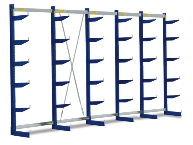 Draagarmstelling 2480x5366x720mm 6etages 840kg/etage Ral5010