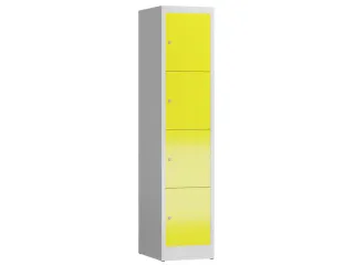 Lockerkast 1800x415x500mm 1x4 vakken cilinderslot, sokkel, RAL1018 - 1