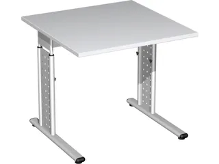 Bureau C-Poot Hxbxd 680-820X800X800Mm Lichtgrijs - 1