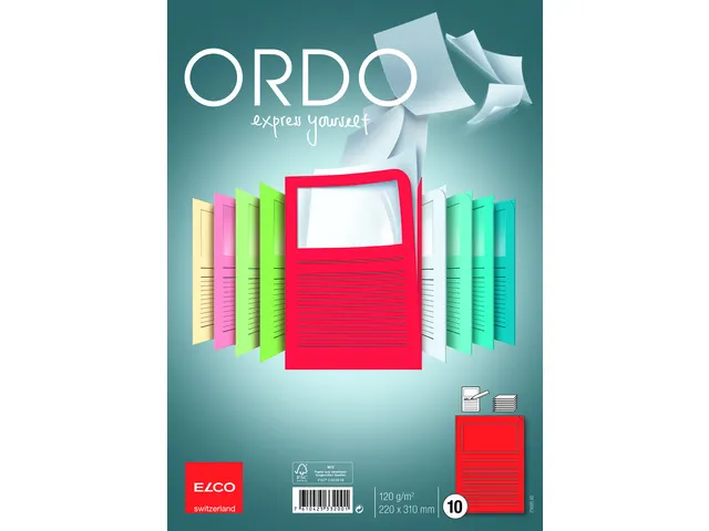 Ordo Classico L-map FSC A4 120 gram rood 10 stuks