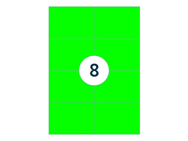 Etiket 105x74mm Fluor Groen 100 Vel