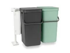 Inbouwafvalemmer Sort & Go 2x16 Liter Jade Donkergrijs