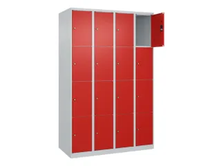 lockerkast,HxBxD 1850x1200x500mm,4x4vakken,vak B 300mm,cil.-slot - 1