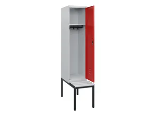 locker met bank,HxBxD 1950x400x815mm,1vak,vak B 400mm,cil.-slot - 2
