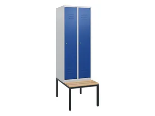 locker met bank,HxBxD 1950x600x815mm,2vak,vak B 300mm,cil.-slot - 1