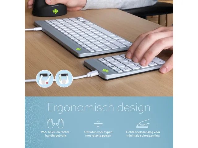 Numeriek Toetsenbord R-Go Numpad Break bedraad Wit