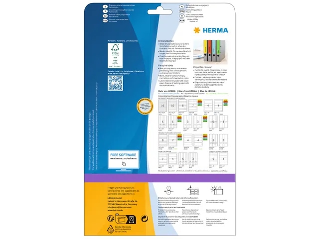 Herma 5138 Rugetiket breed 61x297mm Blauw permanent 60 stuks