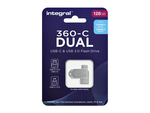 USB stick 3.0 Integral USB-360-C Dual USB-A 128GB