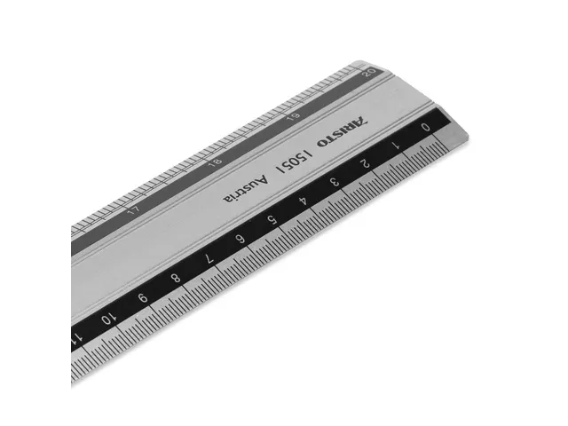 Liniaal Aristo 50cm aluminium met rubber inleg