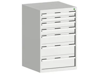 ladekast HxBxD 1000x650x525mm 7laden romp RAL7035 front RAL7035 - 1