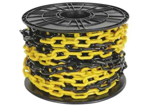 Afzetketting Geel Zwart 8mm Op Haspel 25 Meter