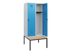 locker met bank,HxBxD 1950x800x815mm,2vak,vak B 400mm,draaigrendel