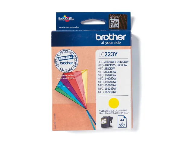 Brother LC223YBP, Geel, Inkt op pigmentbasis, 1 stuk(s), 550 pagina's,