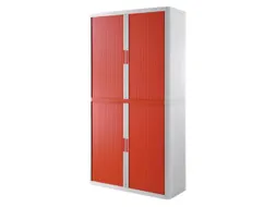 Roldeurkast HxBxD 2040x1100x415mm 4 Oh Romp Wit Front Rood