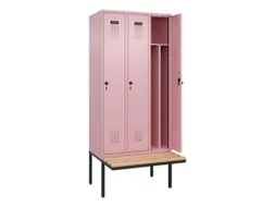 locker met bank,voor scheiding van kleding,HxBxD 2120x900x815mm,3vak