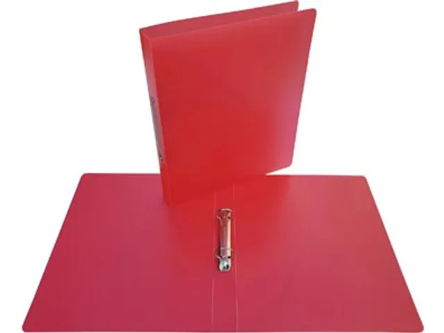 ringmap, voor ft A4, uit PP, 2 ringen van 25mm, transparant rood