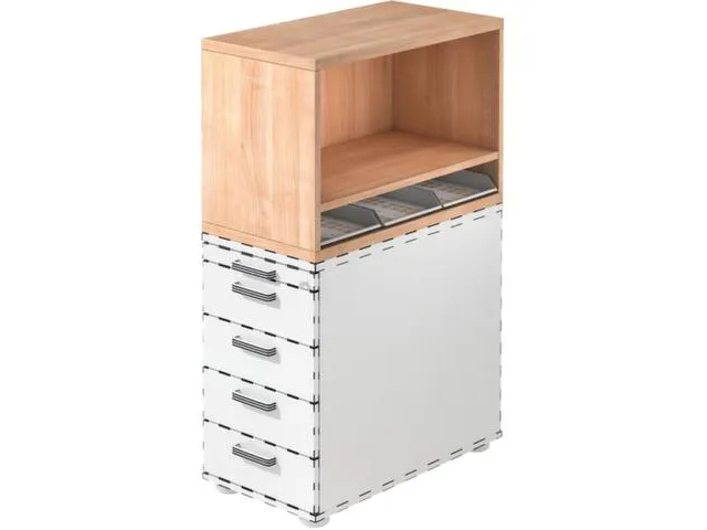 containeropzet,HxBxD 530x428x800mm,m. 3kunstst. inzetelementen DIN A4